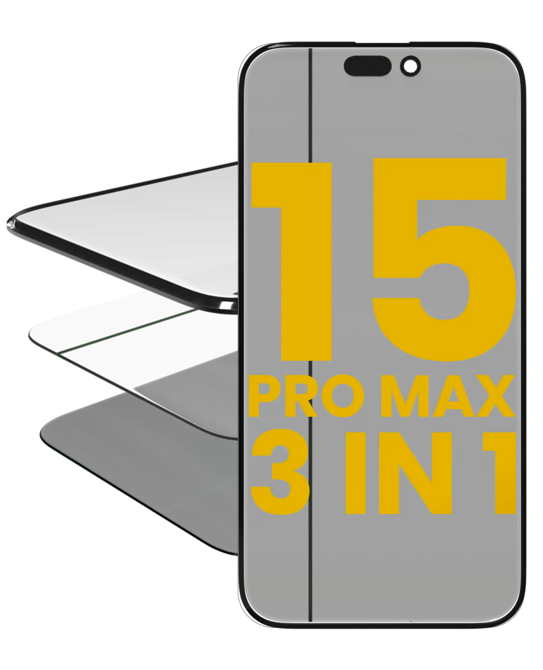 3 in 1 (Glass With OCA Pre-Installed + Polarizer Film ) Compatible For iPhone 15 Pro Max (OCA Master) (2 Pack)