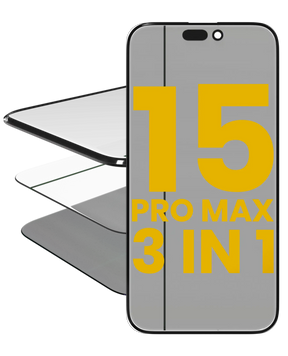 3 in 1 (Glass With OCA Pre-Installed + Polarizer Film ) Compatible For iPhone 15 Pro Max (OCA Master) (2 Pack)