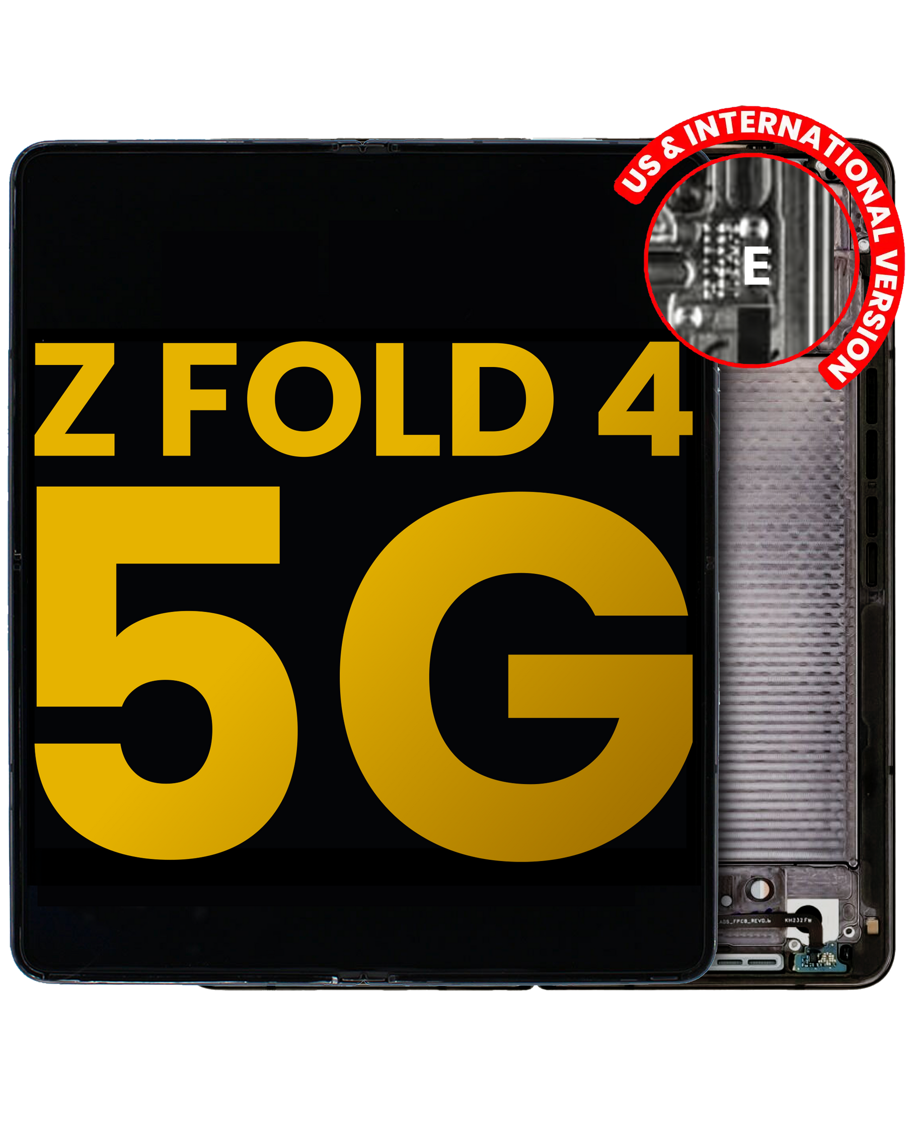 Replacement Inner OLED Assembly With Frame Compatible For Samsung Galaxy Z Fold 4 5G (US & International) (Refurbished) (Phantom Black)