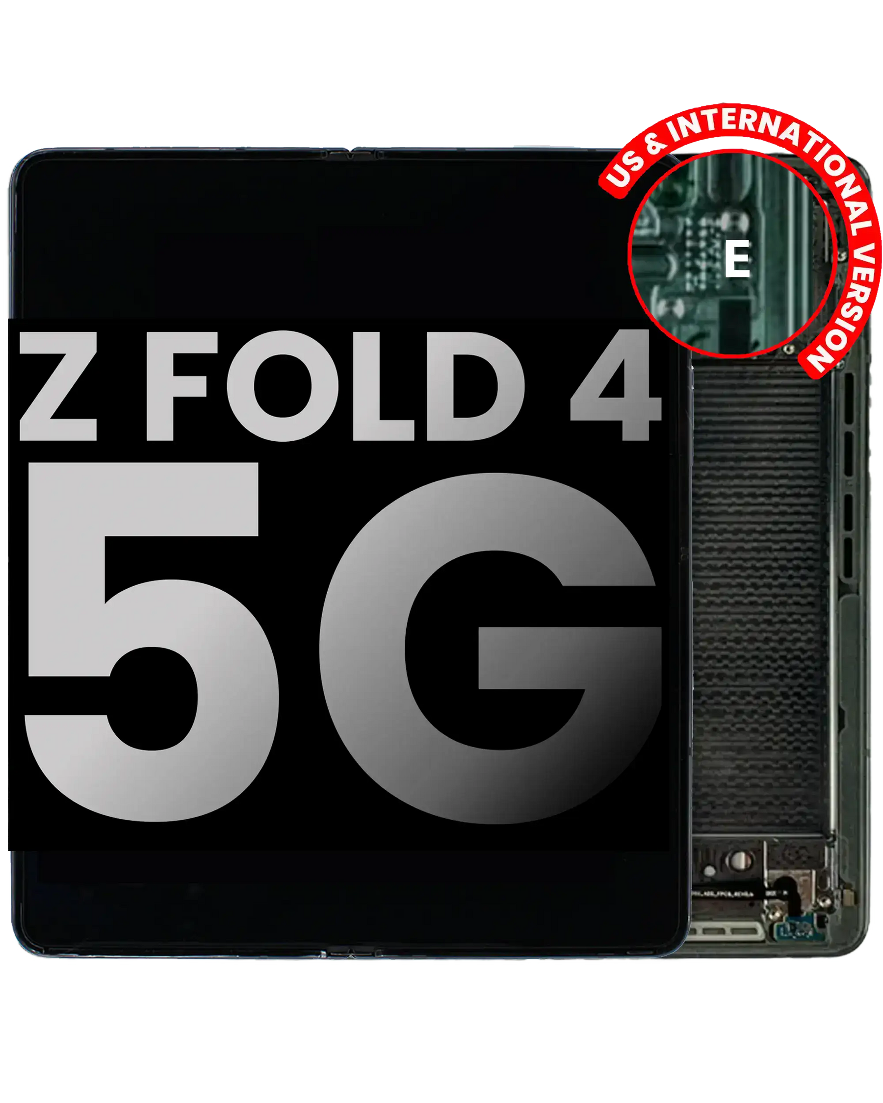 Replacement Inner OLED Assembly With Frame Compatible For Samsung Galaxy Z Fold 4 5G (US & International) (Used OEM Pull: Grade B/C) (Gray Green)