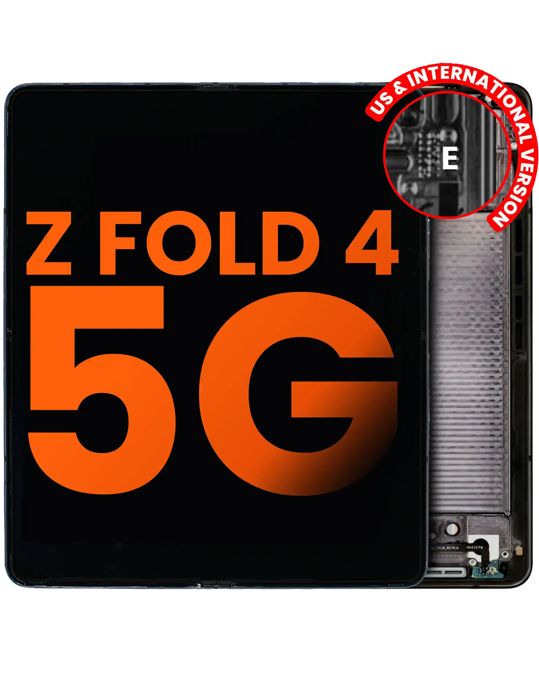 Inner OLED Assembly With Frame Compatible For Samsung Galaxy Z Fold 4 5G Replacement (US & International) (Blemish: Grade B) (Phantom Black)