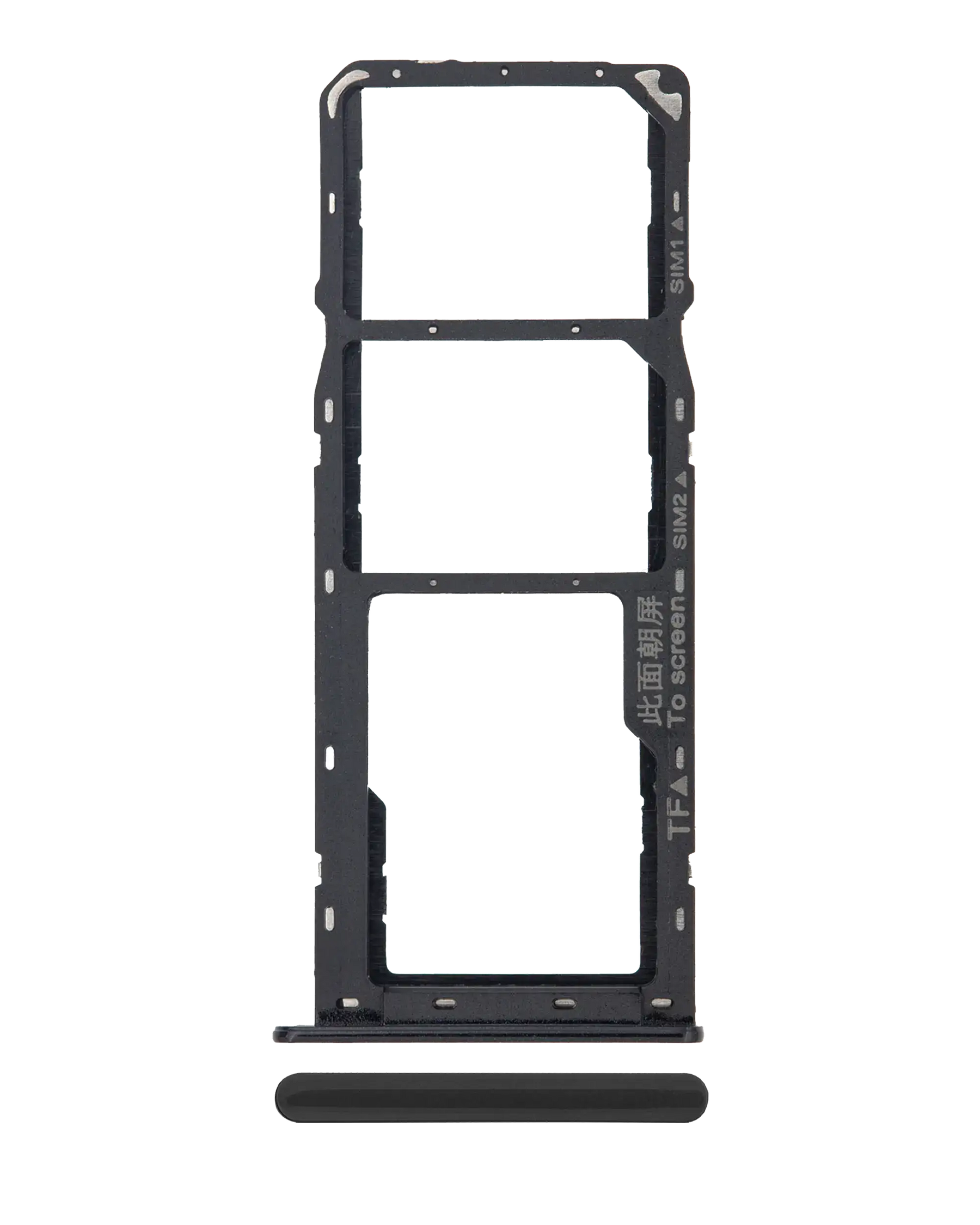 Dual Sim Card Tray Compatible For Samsung Galaxy A10s (A107 / 2019) / A20s (A207 / 2019) (Black)