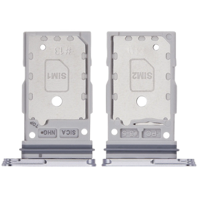 Dual Sim Card Tray Replacement  Compatible For Samsung Galaxy S25 / S25 Plus (Premium) (Silver Shadow)