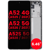 Replacement OLED Assembly With Frame Compatible For Samsung Galaxy A52 4G (A525 / 2021) / A52 5G (A526 / 2021) / A52S 5G (A528 / 2021) (6.46") (Vemake) (Awesome White)