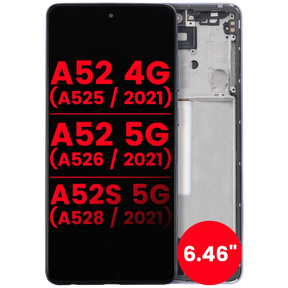 OLED Assembly With Frame Compatible For Samsung Galaxy A52 4G (A525 / 2021) / A52 5G (A526 / 2021) / A52S 5G (A528 / 2021) (6.46") (Vemake) (Awesome Purple)