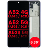 Replacement OLED Assembly With Frame Compatible For Samsung Galaxy A52 4G (A525 / 2021) / A52 5G (A526 / 2021) / A52S 5G (A528 / 2021) (6.36") (Vemake) (Awesome Violet)