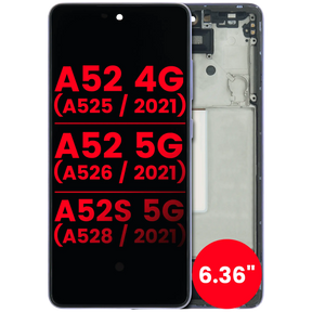 OLED Assembly With Frame Compatible For Samsung Galaxy A52 4G (A525 / 2021) / A52 5G (A526 / 2021) / A52S 5G (A528 / 2021) (6.36") (Vemake) (Awesome Violet)