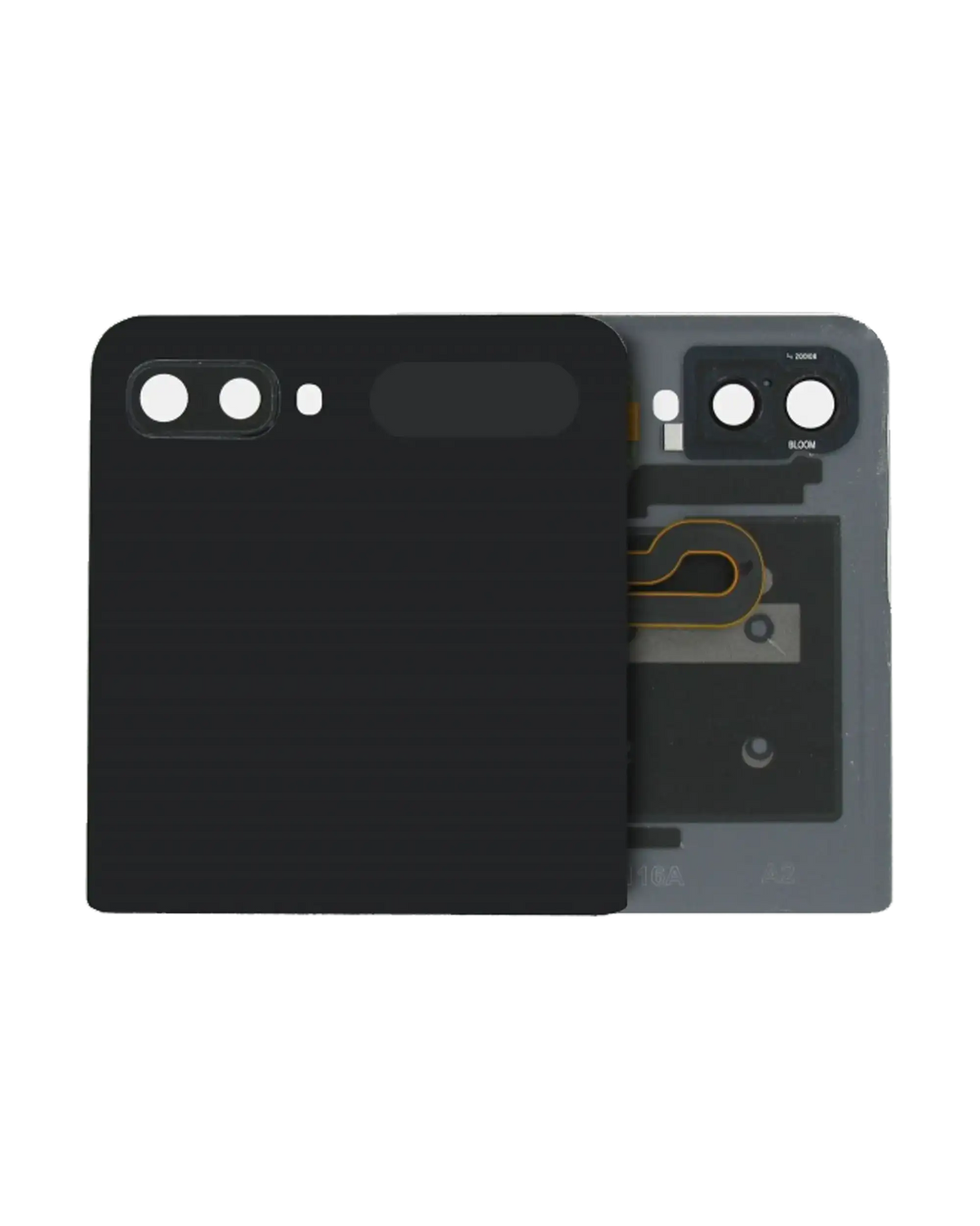 Outer OLED Assembly With Frame Compatible For Samsung Galaxy Z Flip 4G (F700) / Z Flip 5G (F707) (Service Pack) (Mirror Black)