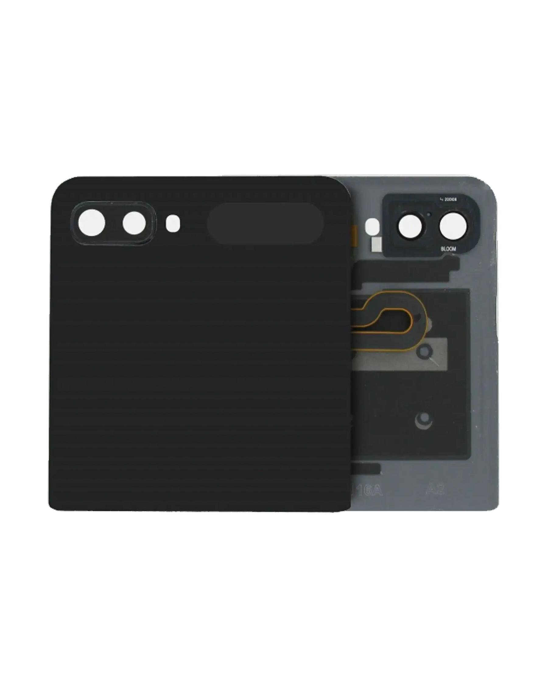 Outer OLED Assembly With Frame Compatible For Samsung Galaxy Z Flip 4G (F700) / Z Flip 5G (F707) (Service Pack) (Mirror Black)