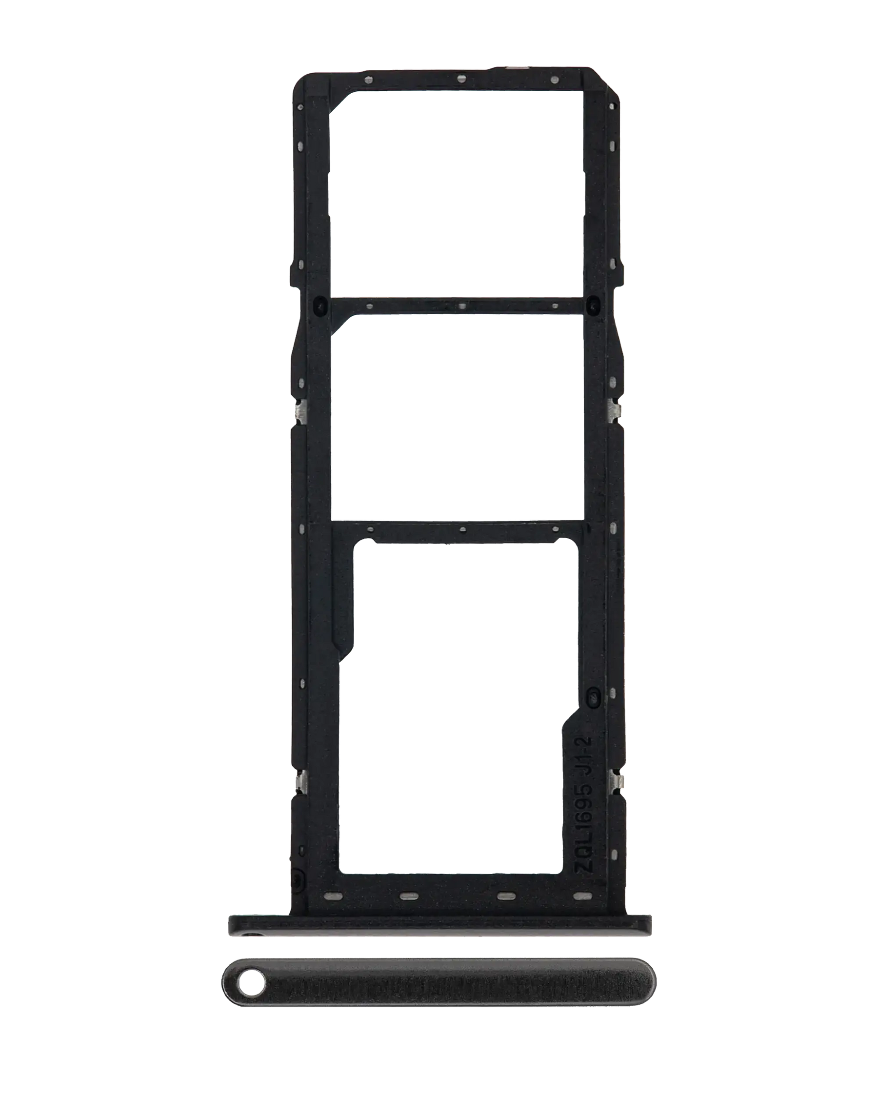 Dual Sim Card Tray Compatible For Samsung Galaxy A01 (A015 / 2020) (Black)