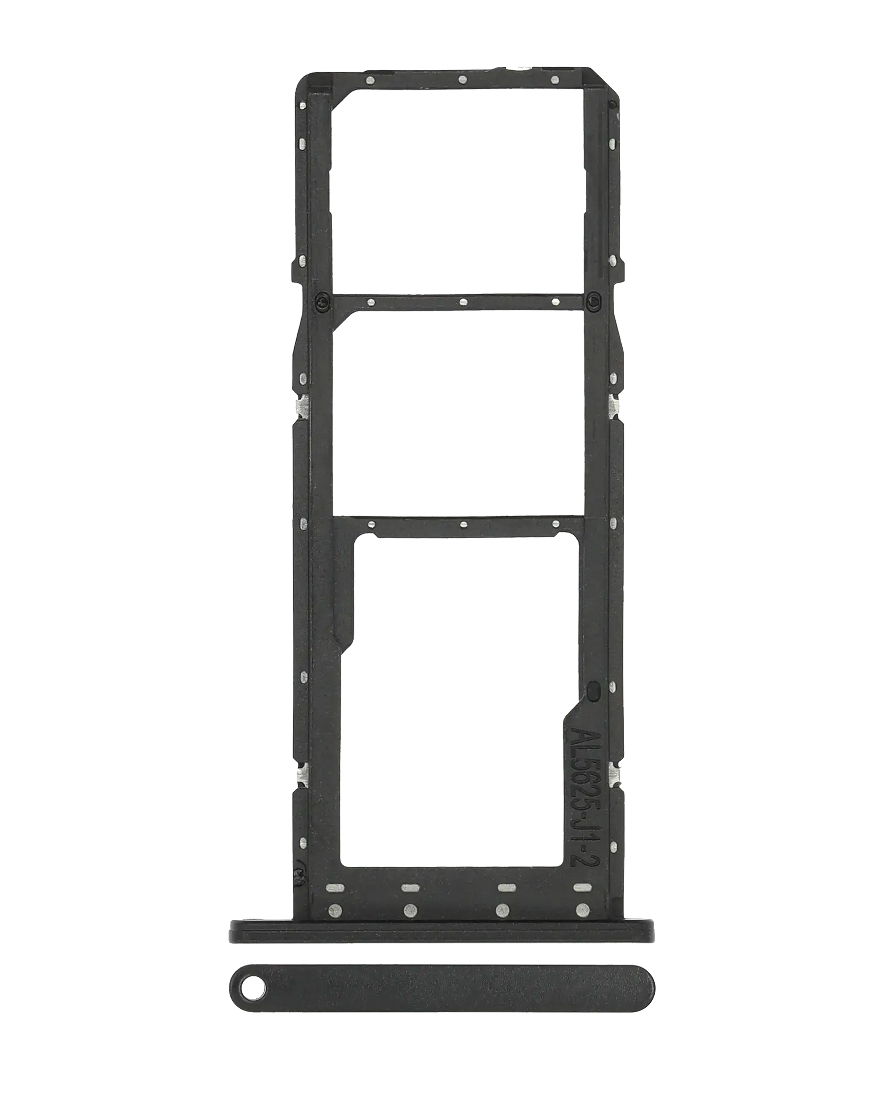 Dual Sim Card Tray Compatible For Samsung Galaxy A03S (A037F / 2021) (Black)