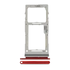 Replacement Dual Sim Card Tray Compatible For Samsung Galaxy Note 10 Lite (Aura Red)