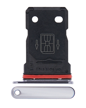 Replacement Dual Sim Card Tray Compatible For OnePlus 7T (Frosted Silver)