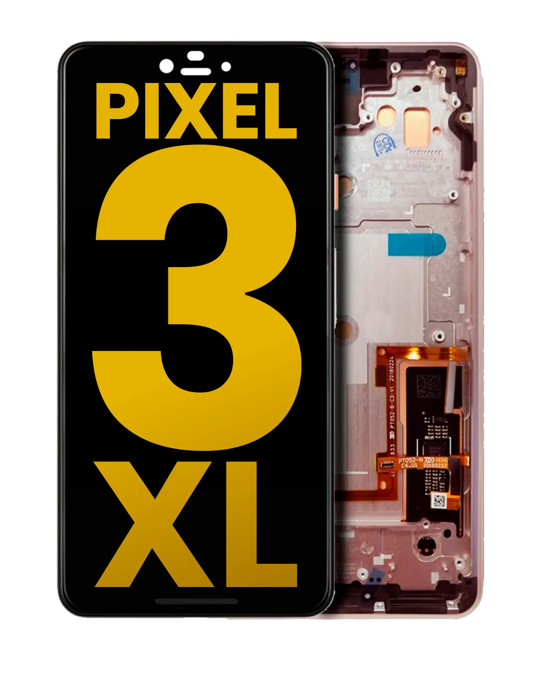 OLED Assembly With Frame Compatible For Google Pixel 3 XL Replacement by Macfactory.in(Refurbished) (Pink)