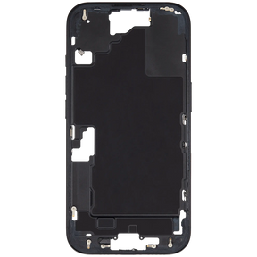 Mid-Frame Housing With Power And Volume Button Compatible For iPhone 16 (US Version) (Used OEM Pull: Grade A) (Black)