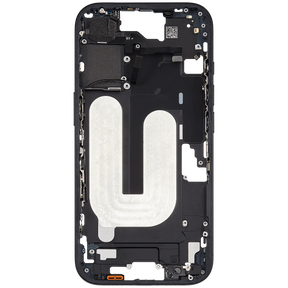 Mid-Frame Housing With Power And Volume Button Compatible For iPhone 16 (US Version) (Used OEM Pull: Grade A) (Black)