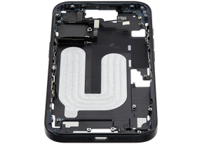 Mid-Frame Housing With Power And Volume Button Compatible For iPhone 16 (US Version) (Used OEM Pull: Grade A) (Black)