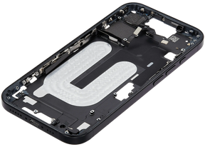 Mid-Frame Housing With Power And Volume Button Compatible For iPhone 16 (US Version) (Used OEM Pull: Grade A) (Black)