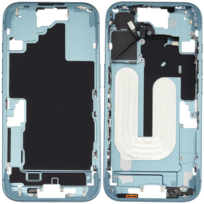 Mid-Frame Housing With Power And Volume Button Compatible For iPhone 16 (US Version) (Used OEM Pull: Grade A) (Teal)