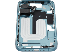Mid-Frame Housing With Power And Volume Button Compatible For iPhone 16 (US Version) (Used OEM Pull: Grade A) (Teal)