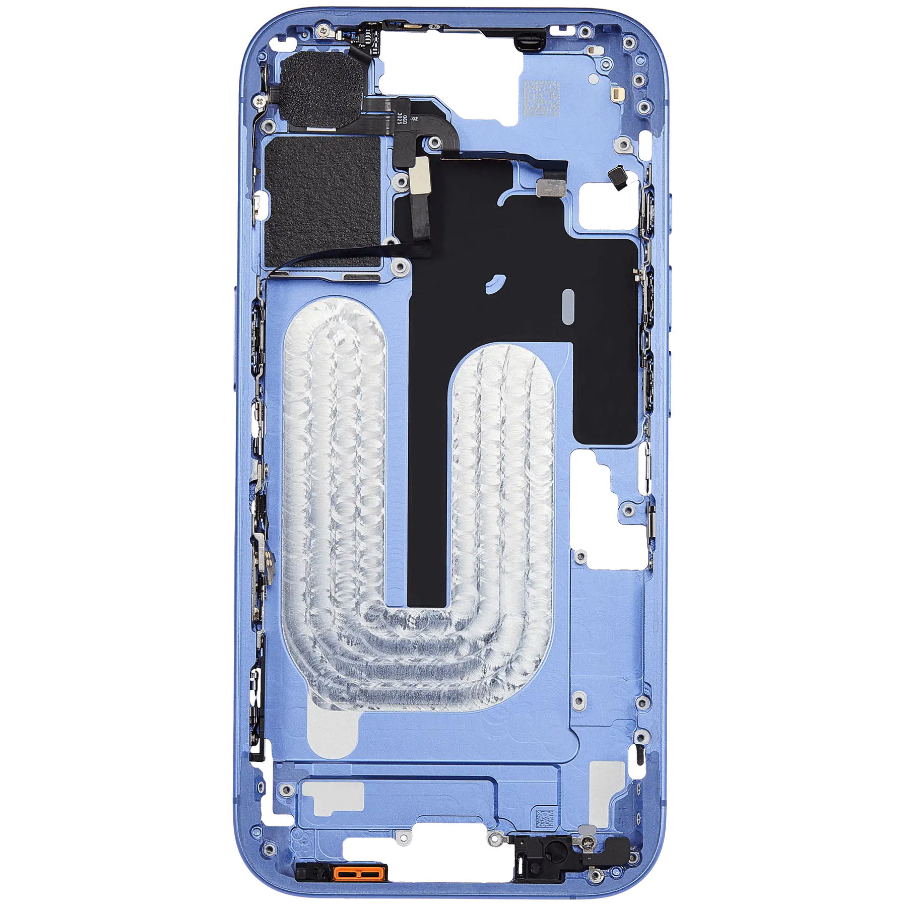 Mid-Frame Housing With Power And Volume Button Compatible For iPhone 16 (US Version) (Used OEM Pull: Grade A) (Ultramarine)