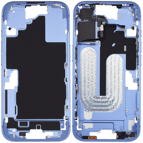 Mid-Frame Housing With Power And Volume Button Compatible For iPhone 16 (US Version) (Used OEM Pull: Grade A) (Ultramarine)