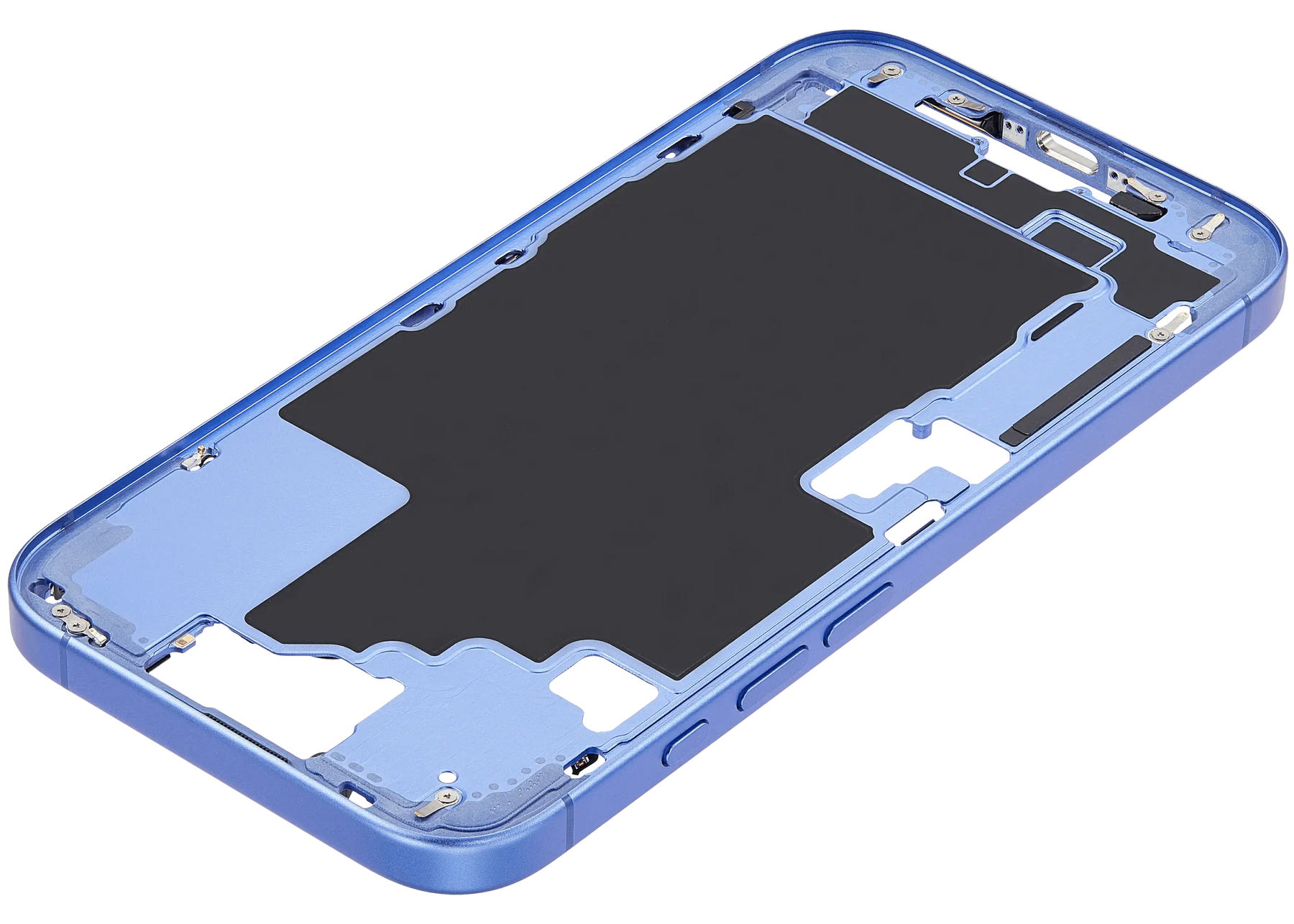 Mid-Frame Housing With Power And Volume Button Compatible For iPhone 16 (US Version) (Used OEM Pull: Grade A) (Ultramarine)