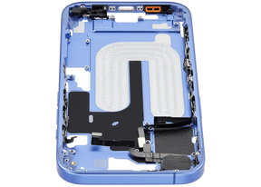 Mid-Frame Housing With Power And Volume Button Compatible For iPhone 16 (US Version) (Used OEM Pull: Grade A) (Ultramarine)