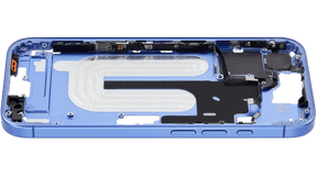 Mid-Frame Housing With Power And Volume Button Compatible For iPhone 16 (US Version) (Used OEM Pull: Grade A) (Ultramarine)