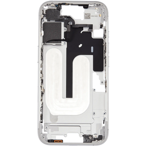 Mid-Frame Housing With Power And Volume Button Compatible For iPhone 16 (US Version) (Used OEM Pull: Grade A) (White)