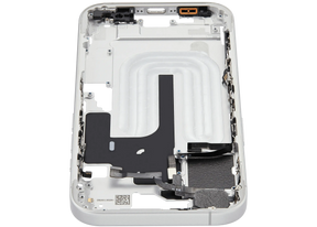Mid-Frame Housing With Power And Volume Button Compatible For iPhone 16 (US Version) (Used OEM Pull: Grade A) (White)