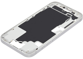 Mid-Frame Housing With Power And Volume Button Compatible For iPhone 16 (US Version) (Used OEM Pull: Grade A) (White)