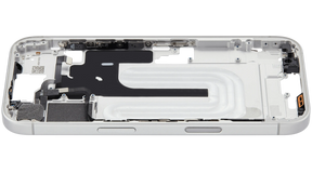 Mid-Frame Housing With Power And Volume Button Compatible For iPhone 16 (US Version) (Used OEM Pull: Grade A) (White)