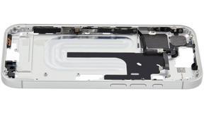 Mid-Frame Housing With Power And Volume Button Compatible For iPhone 16 (US Version) (Used OEM Pull: Grade A) (White)