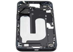 Mid-Frame Housing With Power And Volume Button Compatible For iPhone 16 Plus (US Version) (Used OEM Pull: Grade A) (Black)