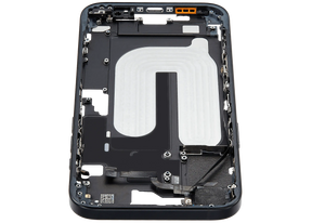 Mid-Frame Housing With Power And Volume Button Compatible For iPhone 16 Plus (US Version) (Used OEM Pull: Grade A) (Black)