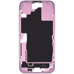 Mid-Frame Housing With Power And Volume Button Compatible For iPhone 16 Plus (US Version) (Used OEM Pull: Grade A) (Pink)