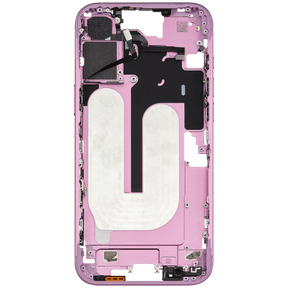 Mid-Frame Housing With Power And Volume Button Compatible For iPhone 16 Plus (US Version) (Used OEM Pull: Grade A) (Pink)