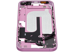 Mid-Frame Housing With Power And Volume Button Compatible For iPhone 16 Plus (US Version) (Used OEM Pull: Grade A) (Pink)