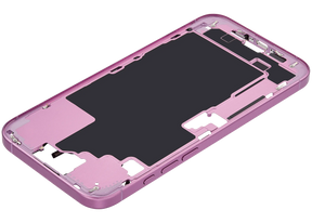 Mid-Frame Housing With Power And Volume Button Compatible For iPhone 16 Plus (US Version) (Used OEM Pull: Grade A) (Pink)