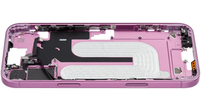 Mid-Frame Housing With Power And Volume Button Compatible For iPhone 16 Plus (US Version) (Used OEM Pull: Grade A) (Pink)