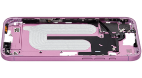 Mid-Frame Housing With Power And Volume Button Compatible For iPhone 16 Plus (US Version) (Used OEM Pull: Grade A) (Pink)