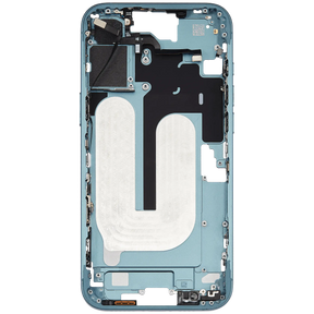 Mid-Frame Housing With Power And Volume Button Compatible For iPhone 16 Plus (US Version) (Used OEM Pull: Grade A) (Teal)