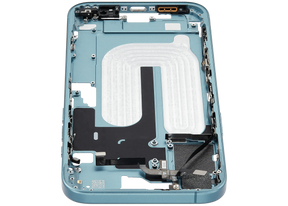 Mid-Frame Housing With Power And Volume Button Compatible For iPhone 16 Plus (US Version) (Used OEM Pull: Grade A) (Teal)