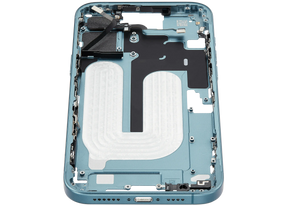 Mid-Frame Housing With Power And Volume Button Compatible For iPhone 16 Plus (US Version) (Used OEM Pull: Grade A) (Teal)