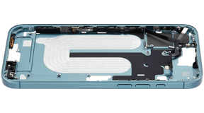 Mid-Frame Housing With Power And Volume Button Compatible For iPhone 16 Plus (US Version) (Used OEM Pull: Grade A) (Teal)