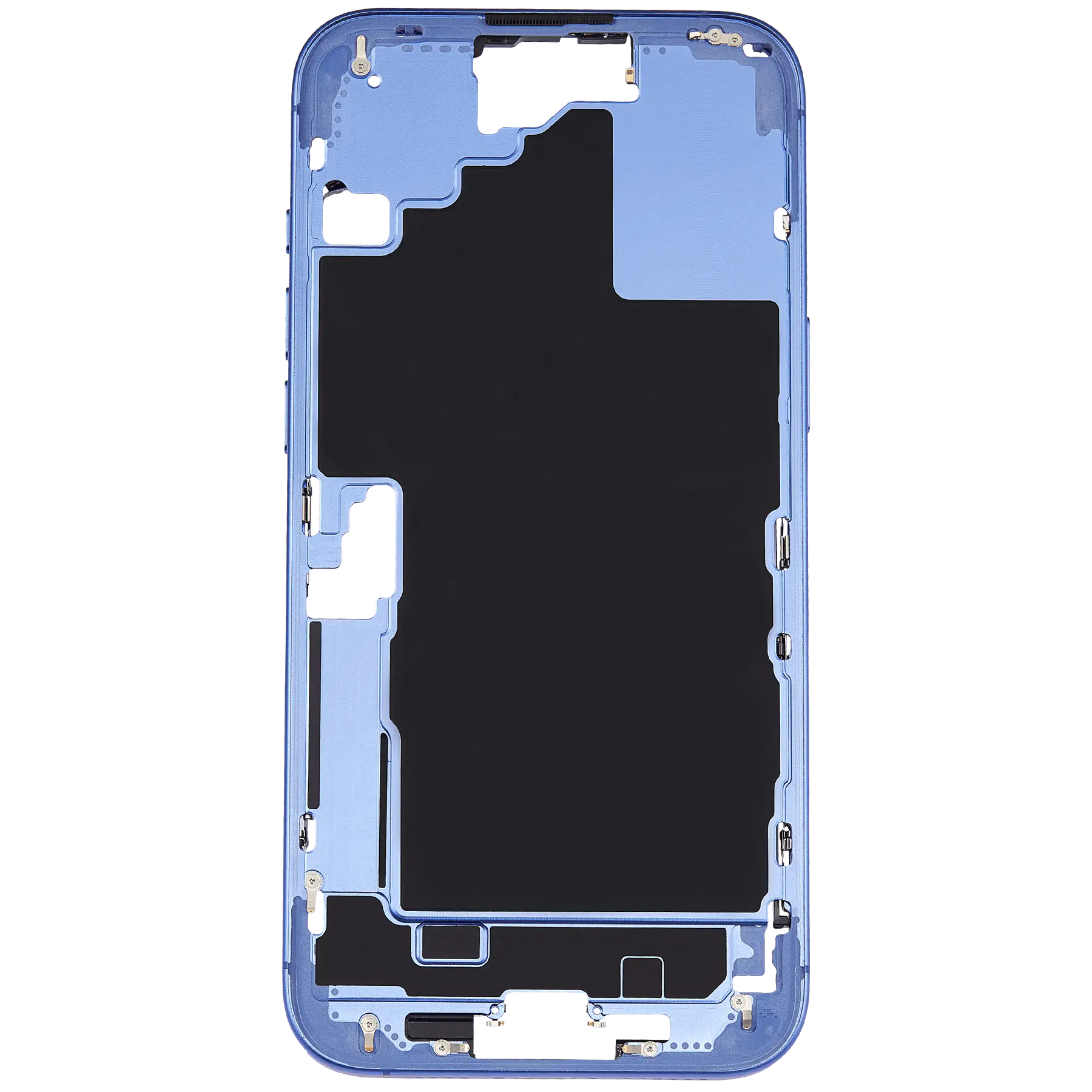 Mid-Frame Housing With Power And Volume Button Compatible For iPhone 16 Plus (US Version) (Used OEM Pull: Grade A) (Ultramarine)