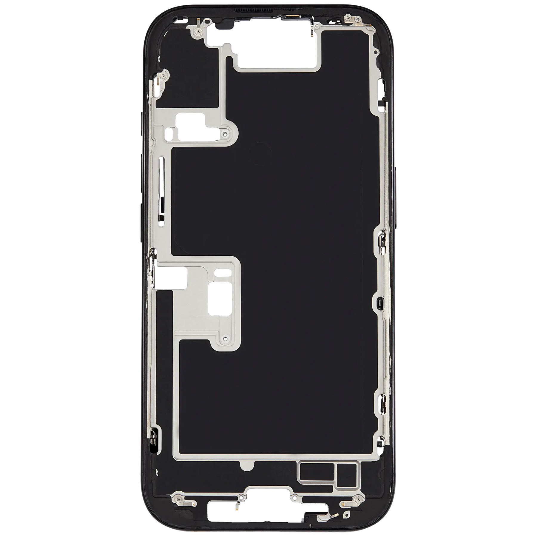 Mid-Frame Housing With Power And Volume Button Compatible For iPhone 16 Pro (US Version) (Used OEM Pull: Grade A) (Black Titanium)