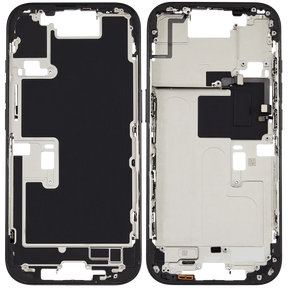 Mid-Frame Housing With Power And Volume Button Compatible For iPhone 16 Pro (US Version) (Used OEM Pull: Grade A) (Black Titanium)