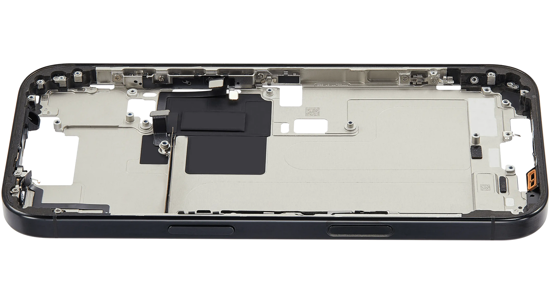 Mid-Frame Housing With Power And Volume Button Compatible For iPhone 16 Pro (US Version) (Used OEM Pull: Grade A) (Black Titanium)